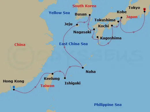 Itinerary schematic diagram