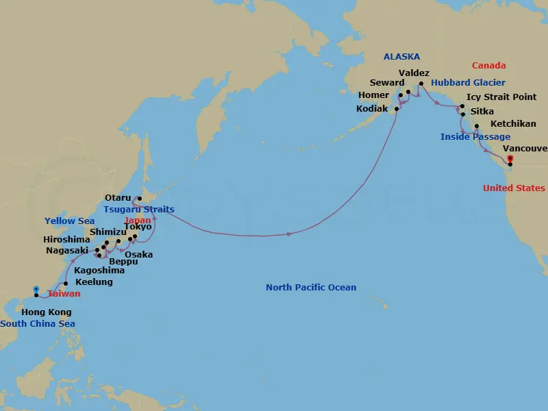 Itinerary schematic diagram