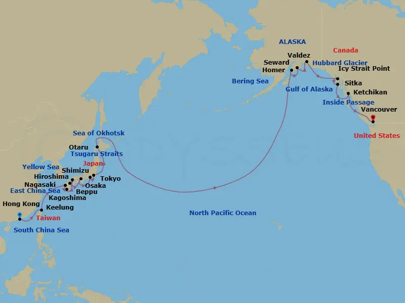 Itinerary schematic diagram