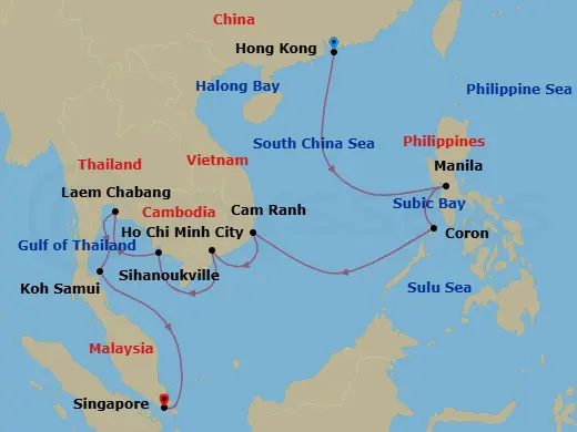 Itinerary schematic diagram
