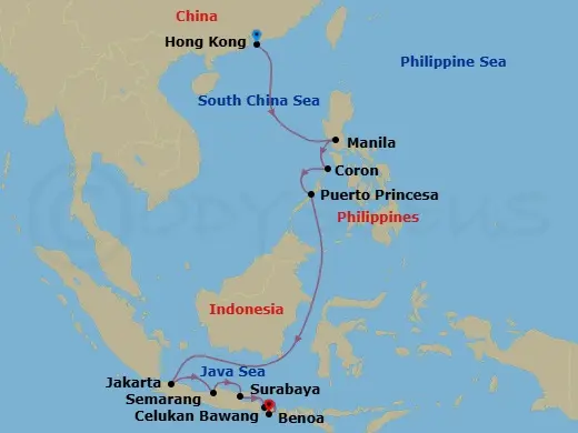 Itinerary schematic diagram