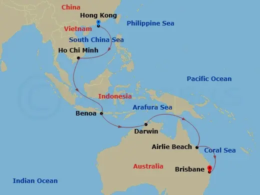Itinerary schematic diagram