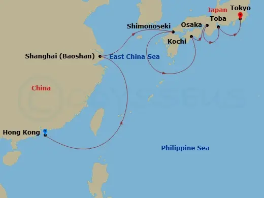 Itinerary schematic diagram