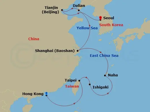 Itinerary schematic diagram