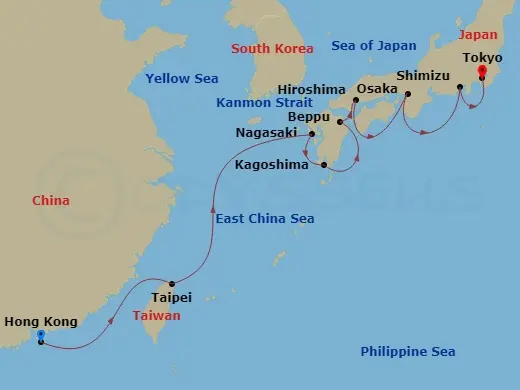 Itinerary schematic diagram