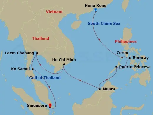 Itinerary schematic diagram