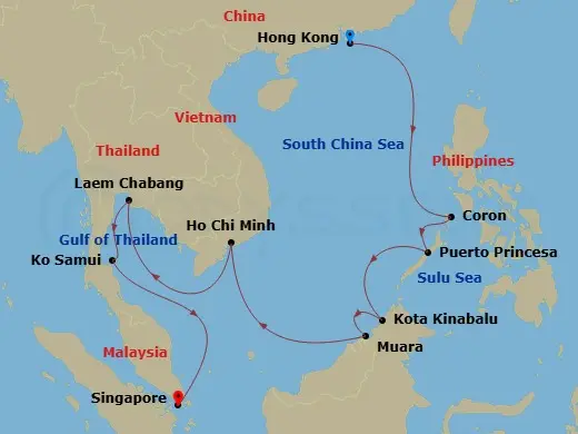 Itinerary schematic diagram