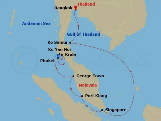 Itinerary schematic diagram
