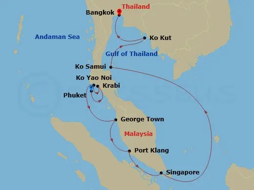 Itinerary schematic diagram