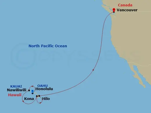 Itinerary schematic diagram