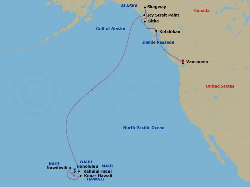 Itinerary schematic diagram