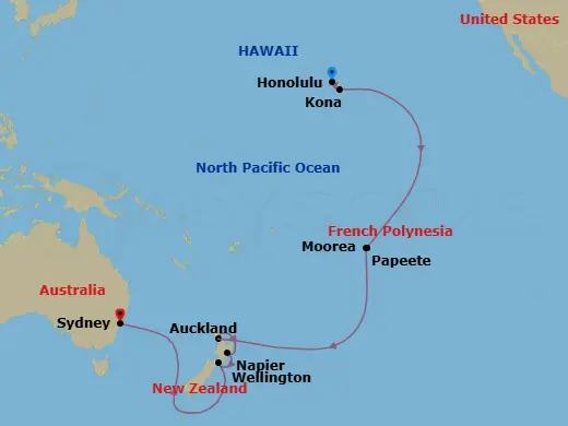 Itinerary schematic diagram