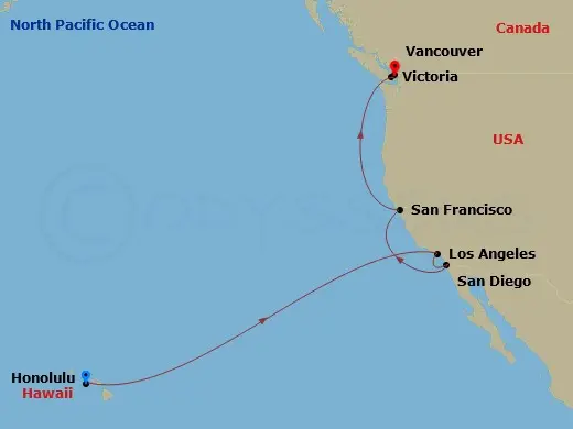 Itinerary schematic diagram