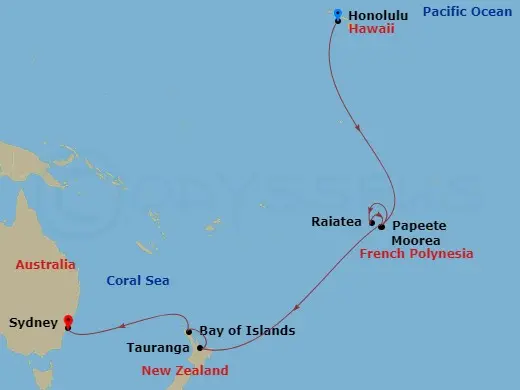 Itinerary schematic diagram