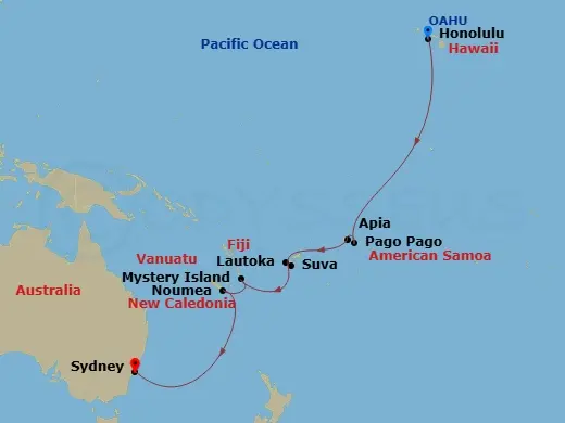 Itinerary schematic diagram