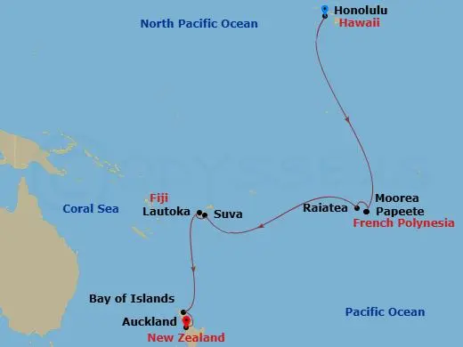 Itinerary schematic diagram