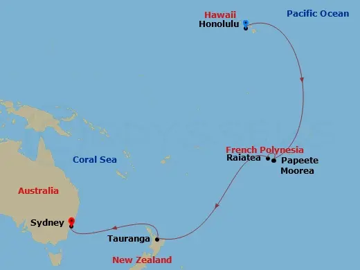 Itinerary schematic diagram