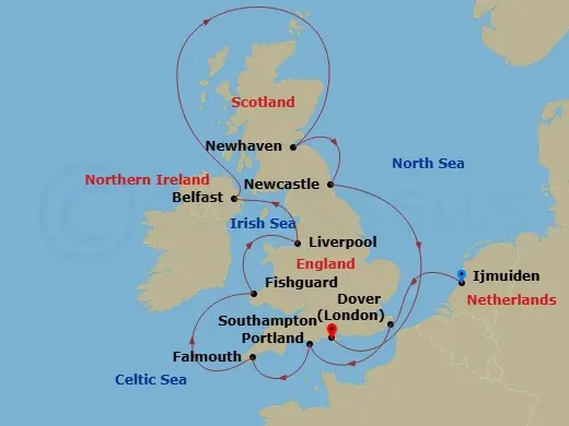 Itinerary schematic diagram