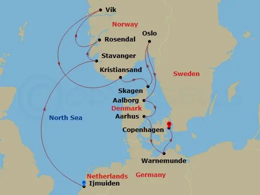 Itinerary schematic diagram