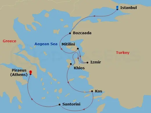 Itinerary schematic diagram