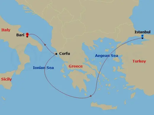 Itinerary schematic diagram
