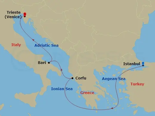 Itinerary schematic diagram