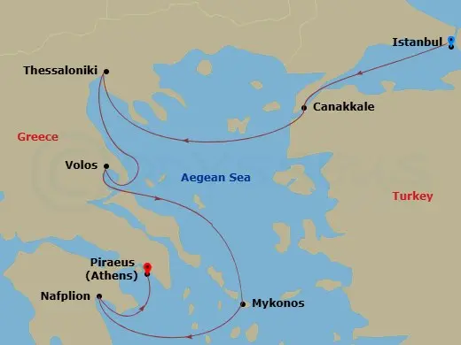 Itinerary schematic diagram