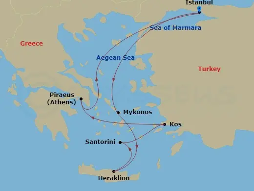 Itinerary schematic diagram