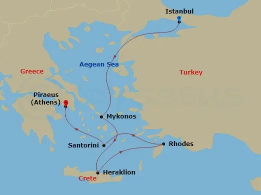Itinerary schematic diagram