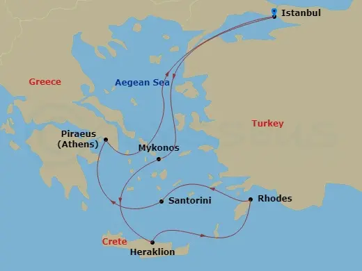 Itinerary schematic diagram