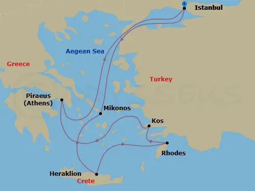 Itinerary schematic diagram
