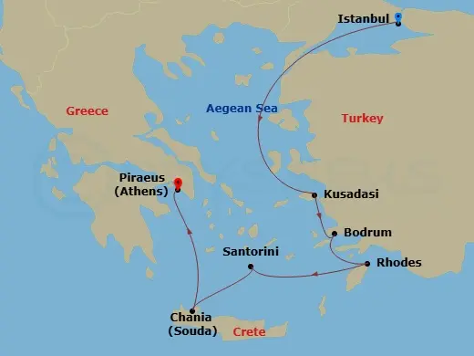 Itinerary schematic diagram