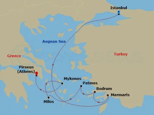 Itinerary schematic diagram