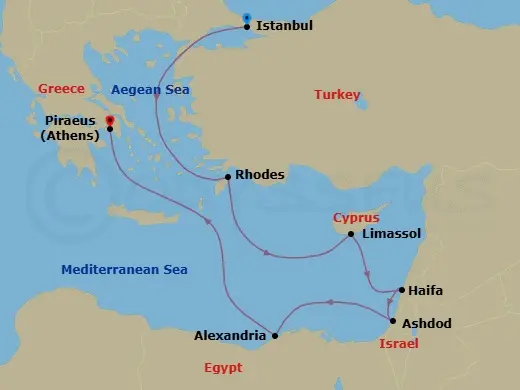 Itinerary schematic diagram