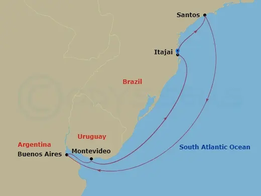 Itinerary schematic diagram