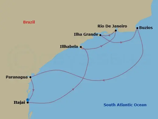 Itinerary schematic diagram