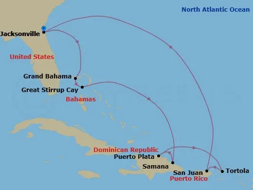 Itinerary schematic diagram