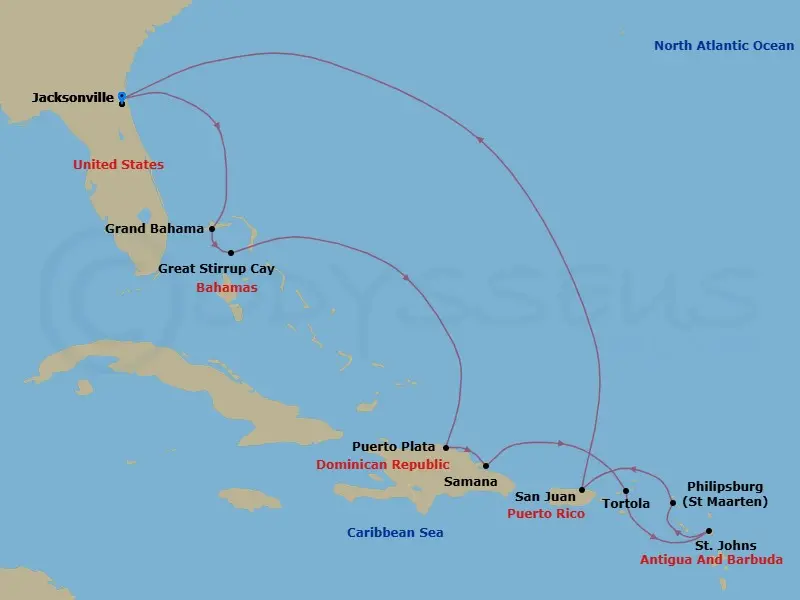 Itinerary schematic diagram