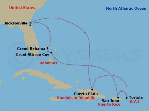 Itinerary schematic diagram