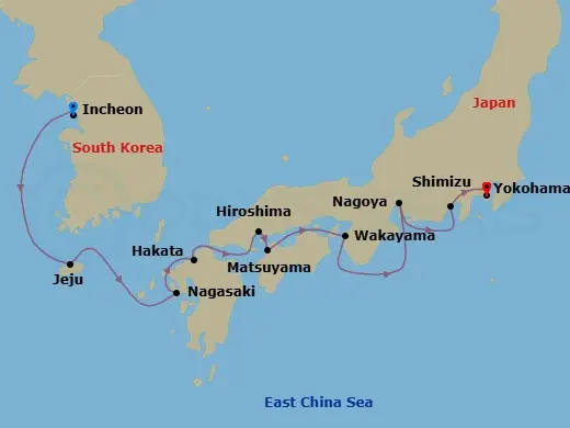 Itinerary schematic diagram