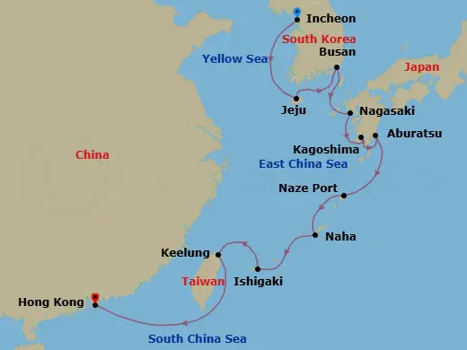 Itinerary schematic diagram