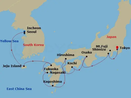 Itinerary schematic diagram