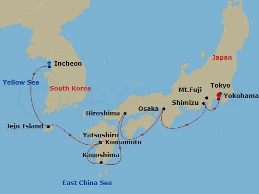 Itinerary schematic diagram