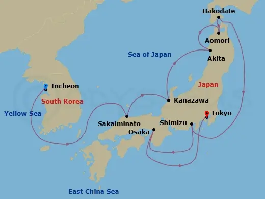 Itinerary schematic diagram