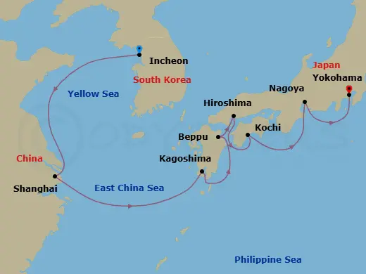 Itinerary schematic diagram