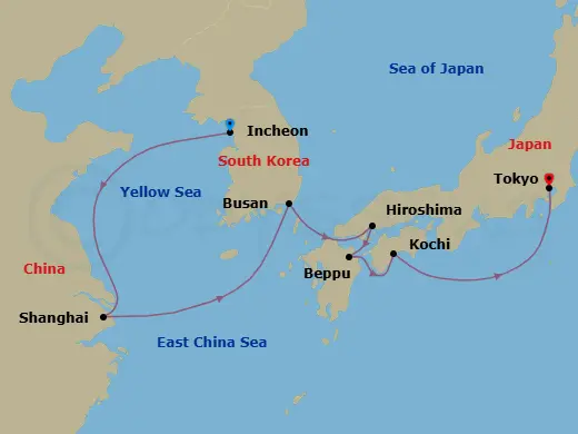 Itinerary schematic diagram