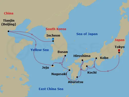 Itinerary schematic diagram