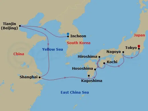 Itinerary schematic diagram