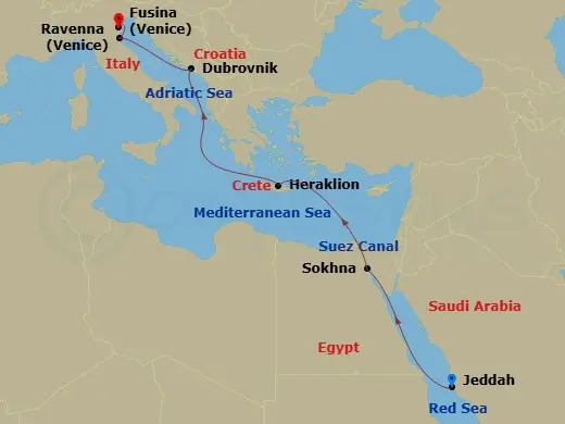 Itinerary schematic diagram
