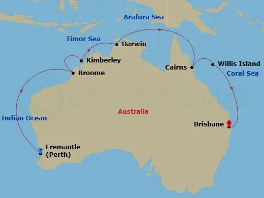 Itinerary schematic diagram